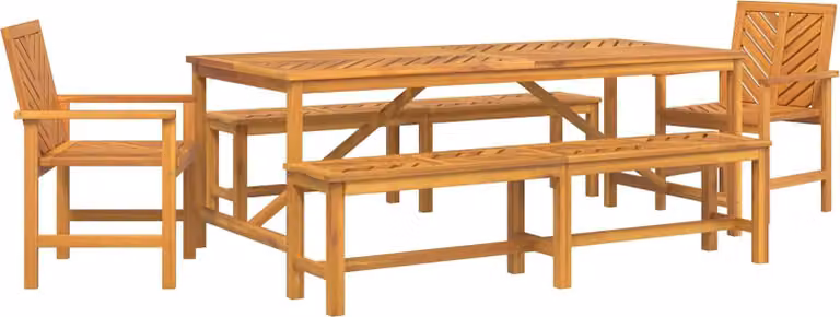 Set da Pranzo per Giardino 5 pcs Marrone