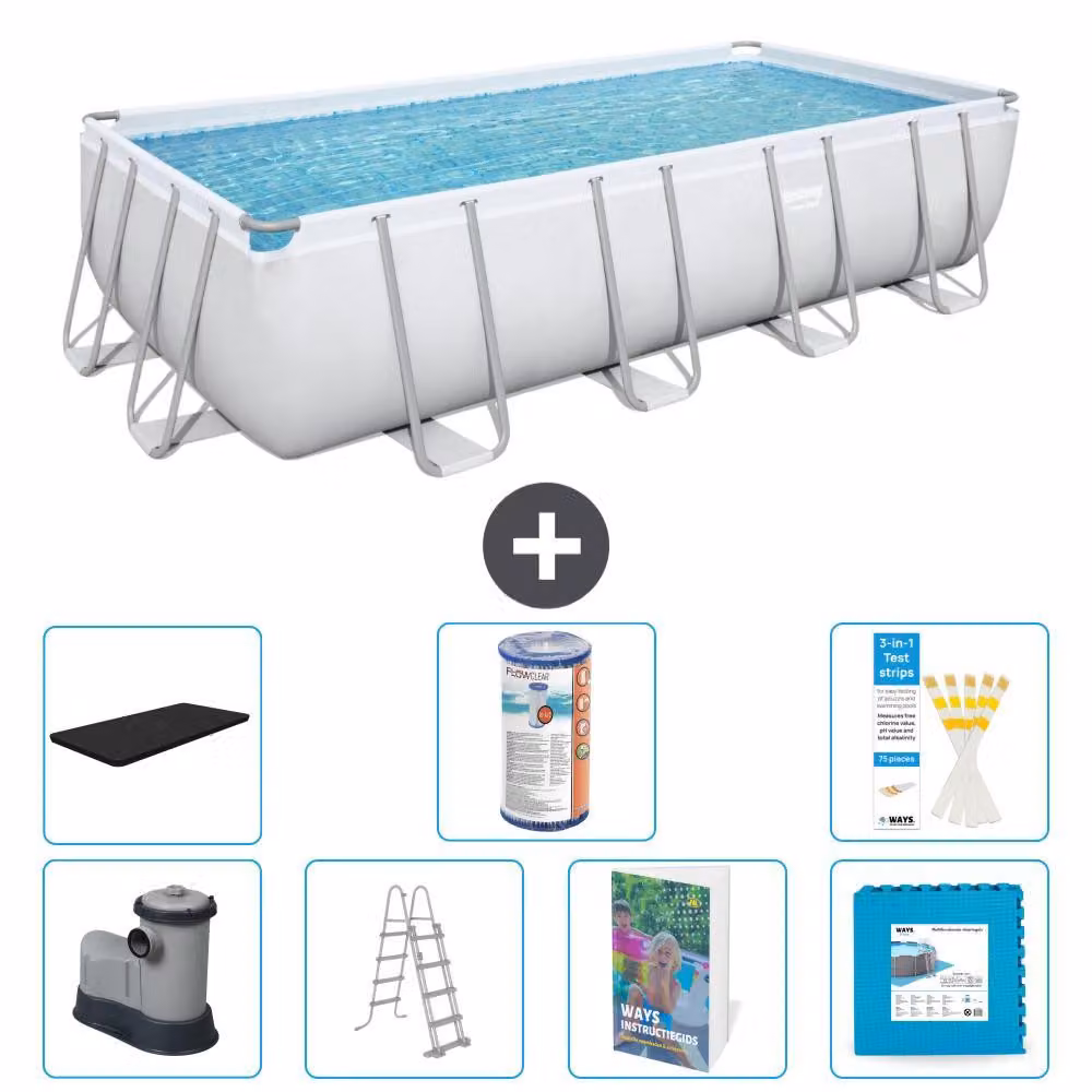 Bestway Power Steel, piscina rettangolare - 549x274x122 cm - 6 pezzi, modello S602