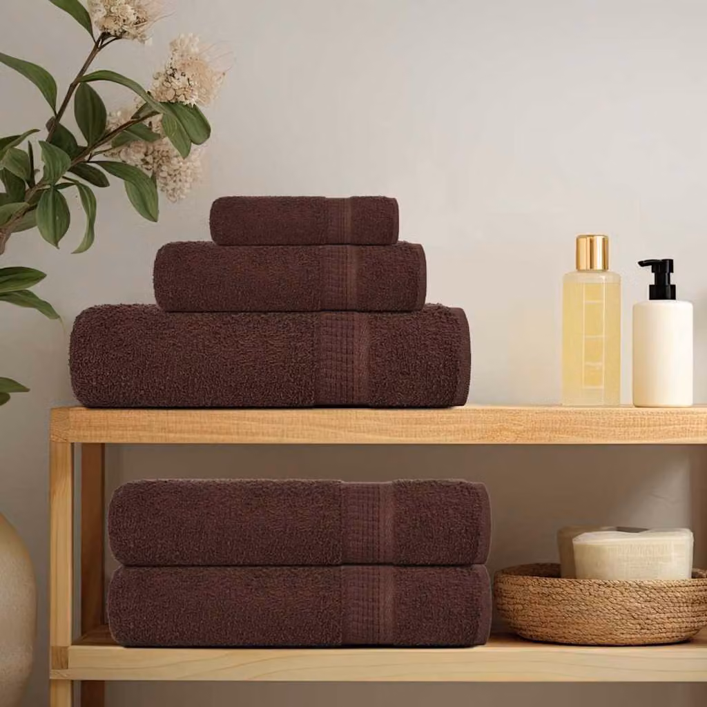 vidaXL Asciugamani da doccia FROGN 10 pz Marrone 70x140 cm 360 g/m²