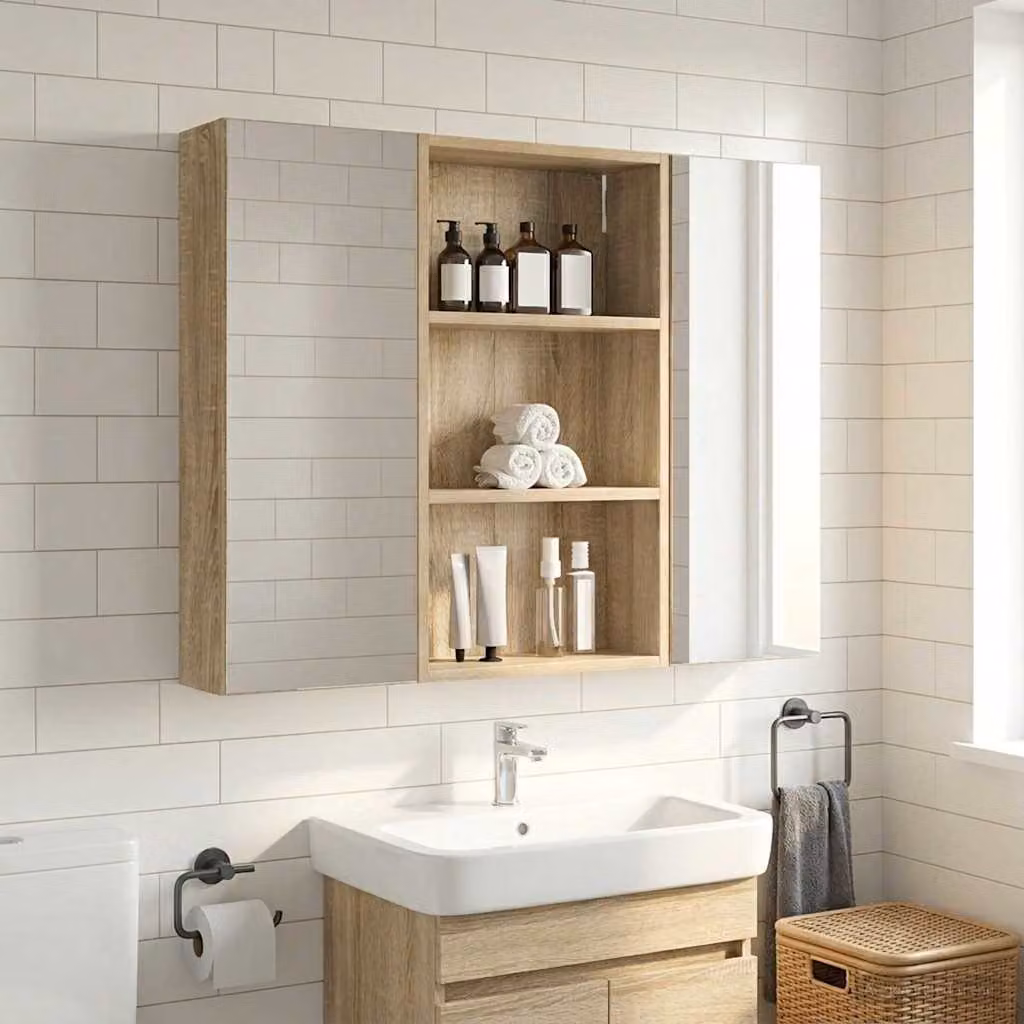 Armadio da bagno a muro vidaXL in Rovere Sonoma, L: 40 cm, P: 14 cm, H: 70 cm