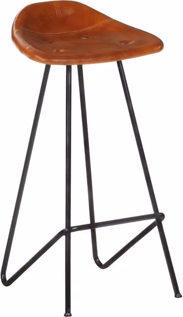 Sgabelli da Bar 4 pz Marroni in Vera Pelle 320644