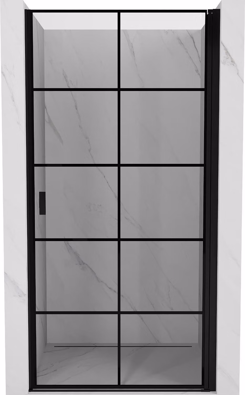 Mexen Mist-B porta doccia a battente destra 80 cm, griglia nera, nero - 8A2-080-000-70-77-P