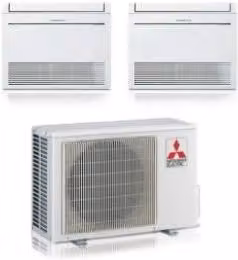 Condizionatore Dual Split Mitsubishi Electric Console MSZ-KT 9+9 con MXZ-2F53VF R-32 Bianco con Wi-Fi Opzionale e Controllo via App Classe Energetica A+++