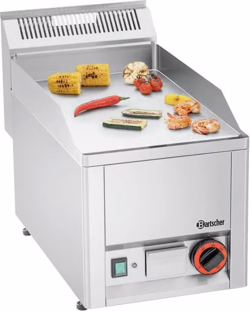 Piastra di cottura a gas Bartscher 320E-G in acciaio inox color argento L: 62,5 cm, P: 45,0 cm, H: 24,0 cm