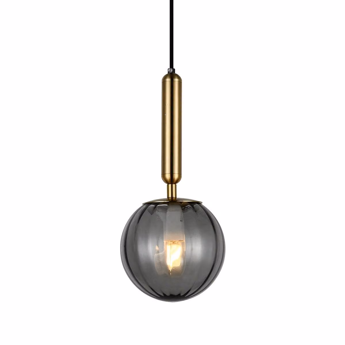 Lampada a sospensione Ravena in ottone fumé, 1xE27x5W, vetro, dimensioni: 108x15x15 cm, IP20, Italux