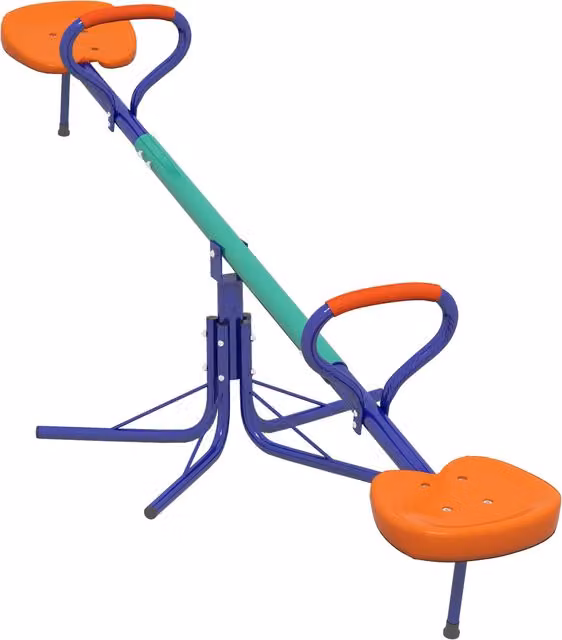 Altalena a Bilico Outsunny per Bambini 3-8 Anni con Rotazione a 360 in Acciaio e PP Multicolore H x L x P: 192 x 60 x 60 cm