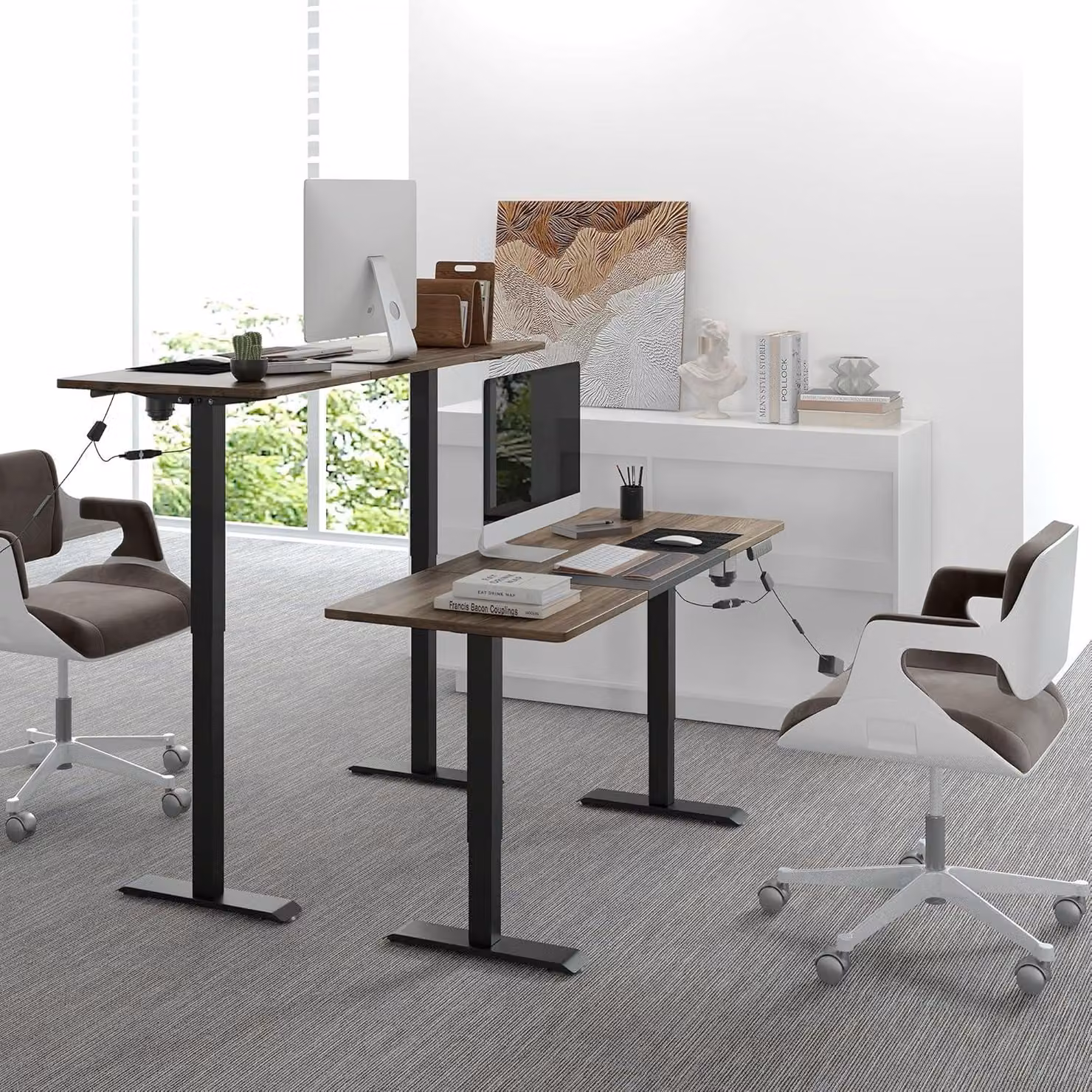 Scrivania regolabile elettricamente - Tavolo regolabile in altezza - Scrivania per computer - Postazione di lavoro in piedi