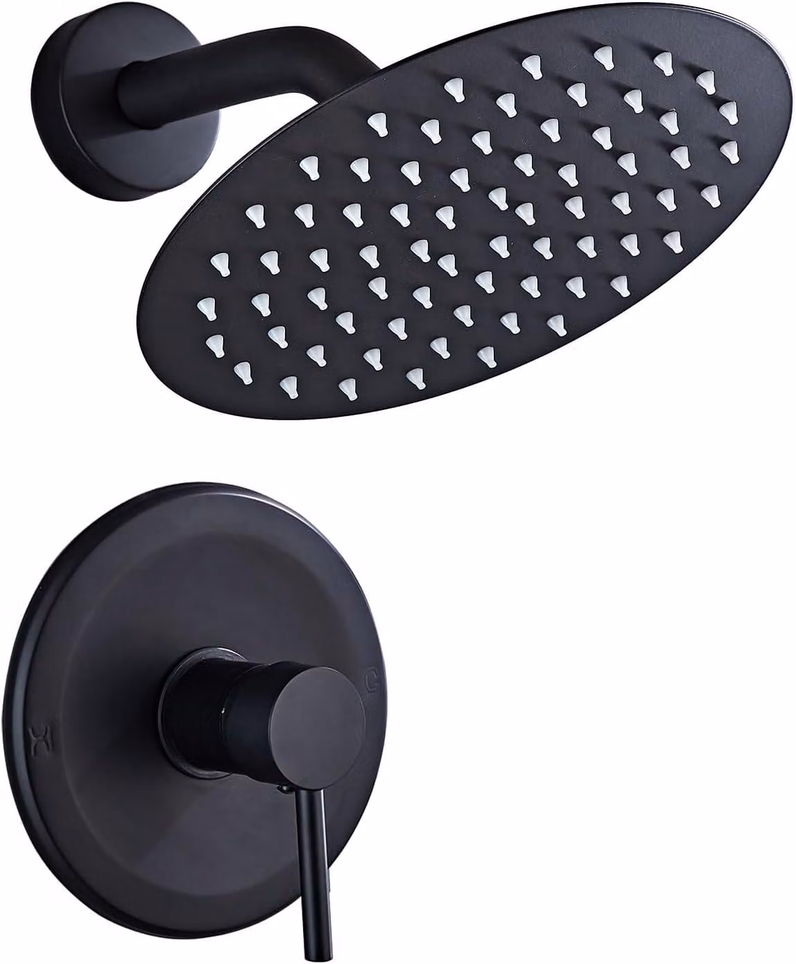 Set doccia incassato Sanitemodar nero termostatico 25x25 cm