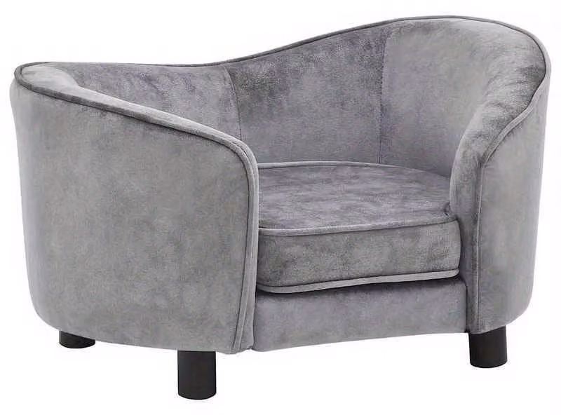Divano per cani – Cesto morbido grigio in poliestere – 69x49x40 cm – Divano confortevole