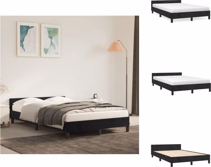vidaXL Struttura letto con testiera in velluto nero 120x200 cm - Letti e strutture letto