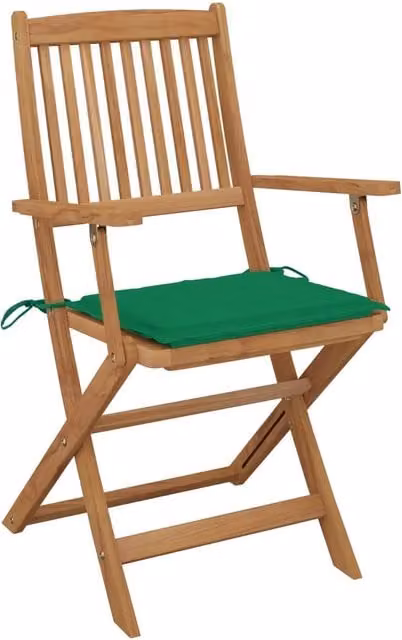 Sedie Pieghevoli 8 pz con Cuscini Massello Acacia 3075090