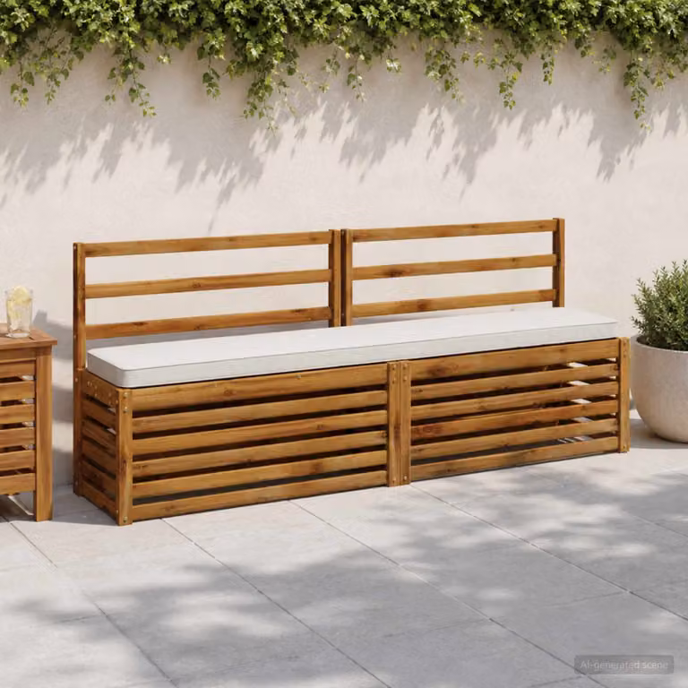 Set di 2 cuscini per panchina vidaXL in poliestere, modello moderno rettangolare, grigio o bianco