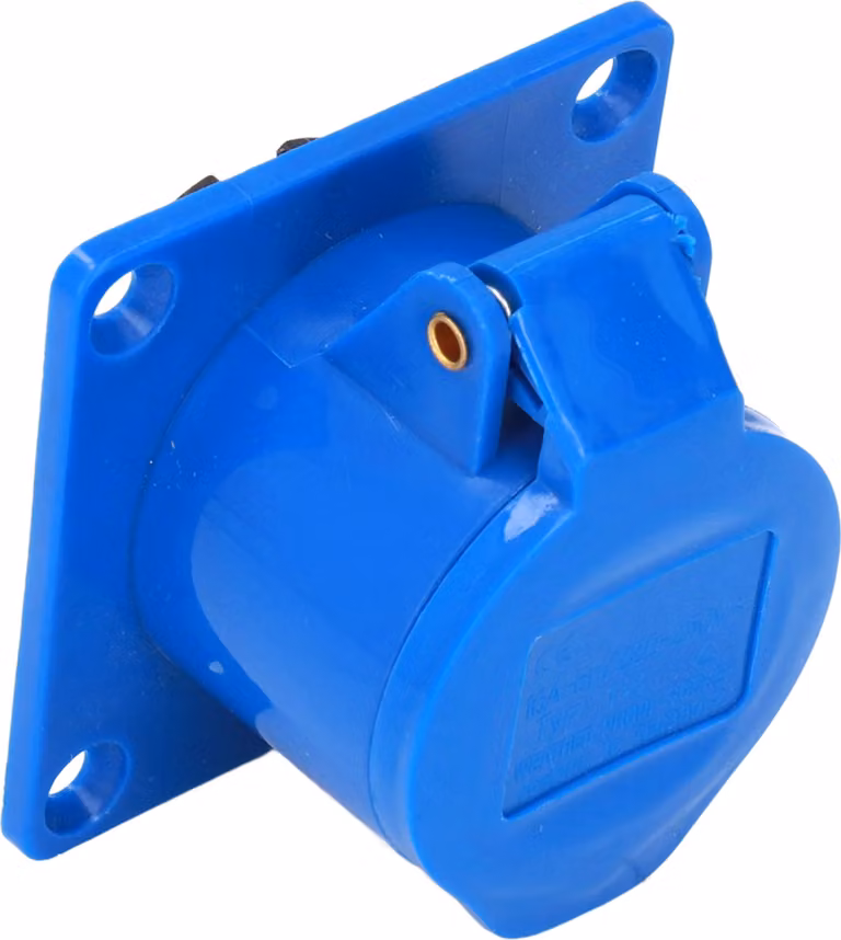 presa industriale a 3 pin a scomparsa PC Brass Blue CEE per energia elettrica IP44 220-250V