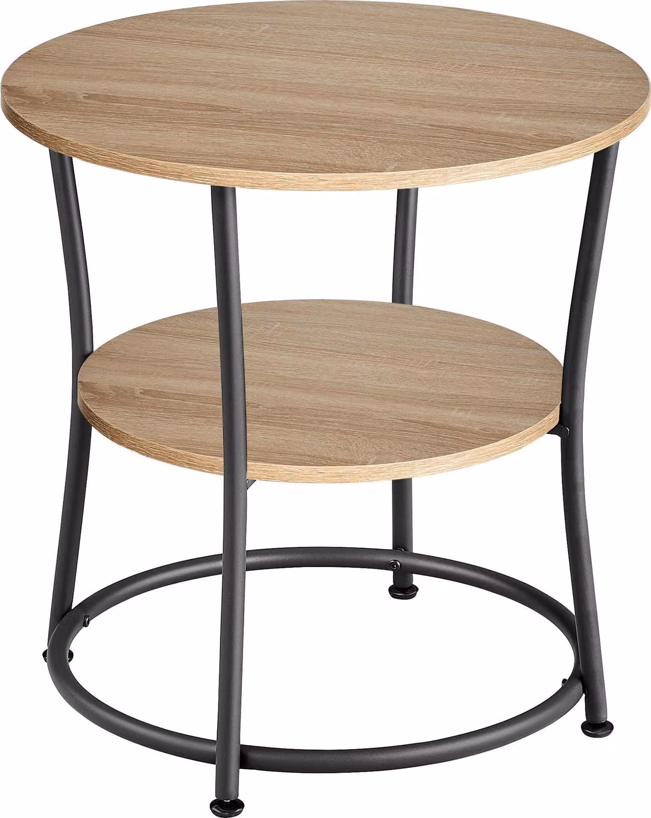 Tavolino sonoma rotondo 55x55 cm legno metallo tavolino loft