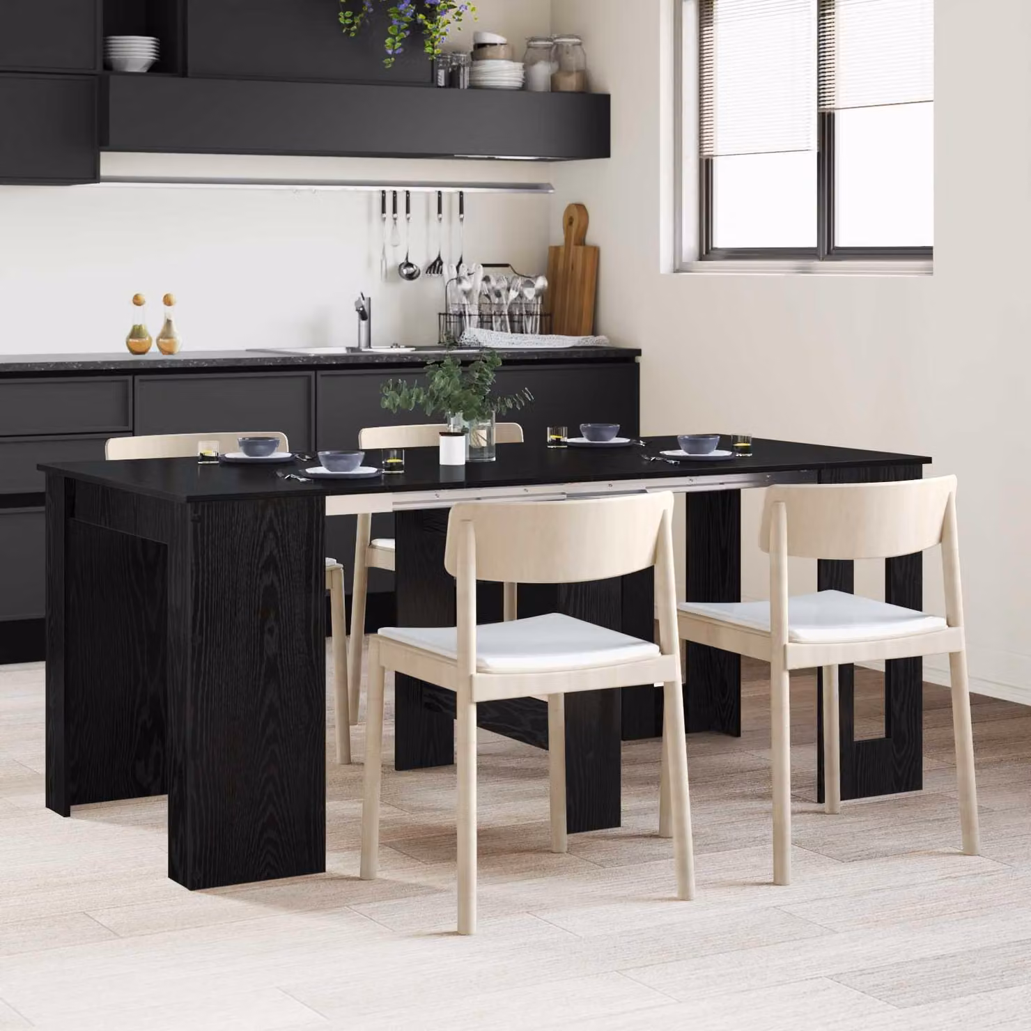 Maison Exclusive - Tavolo da pranzo, dimensioni 180 x 85 x 75 cm, materiale: legno composito, finitura: rovere nero
