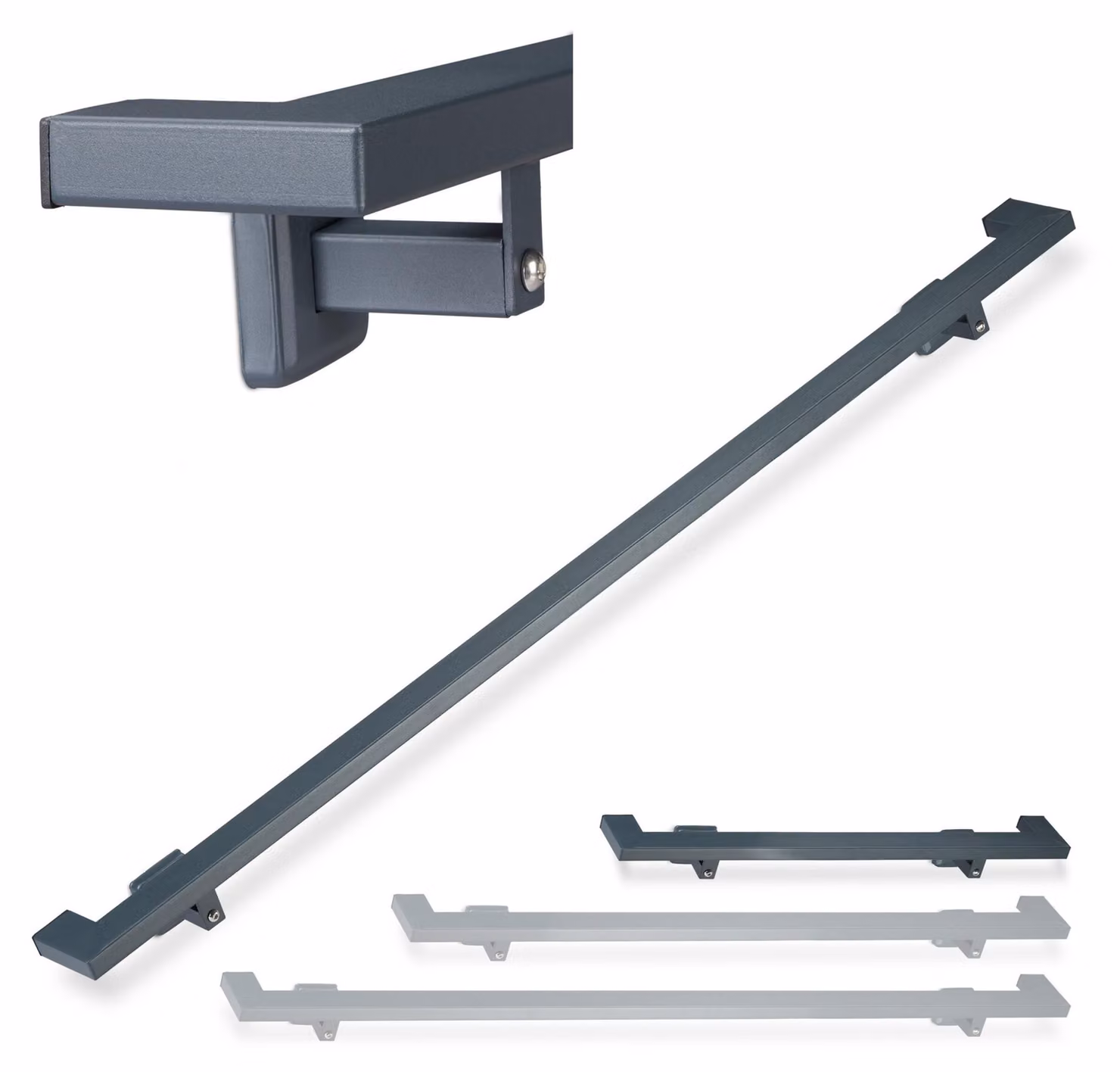Corrimano quadrato antracite per scale RD26022, 100 cm