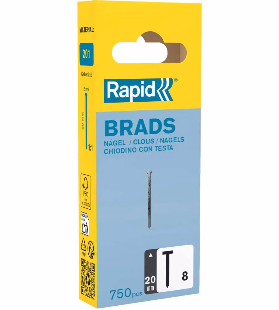 Rapid Chiodi 15 mm Acciaio Zincato - Confezione da 750 pezzi