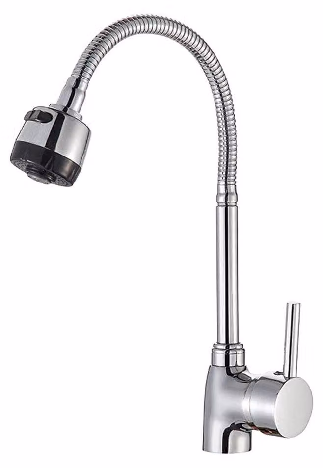Solidchoice - Rubinetto da cucina in ottone con acqua calda e fredda