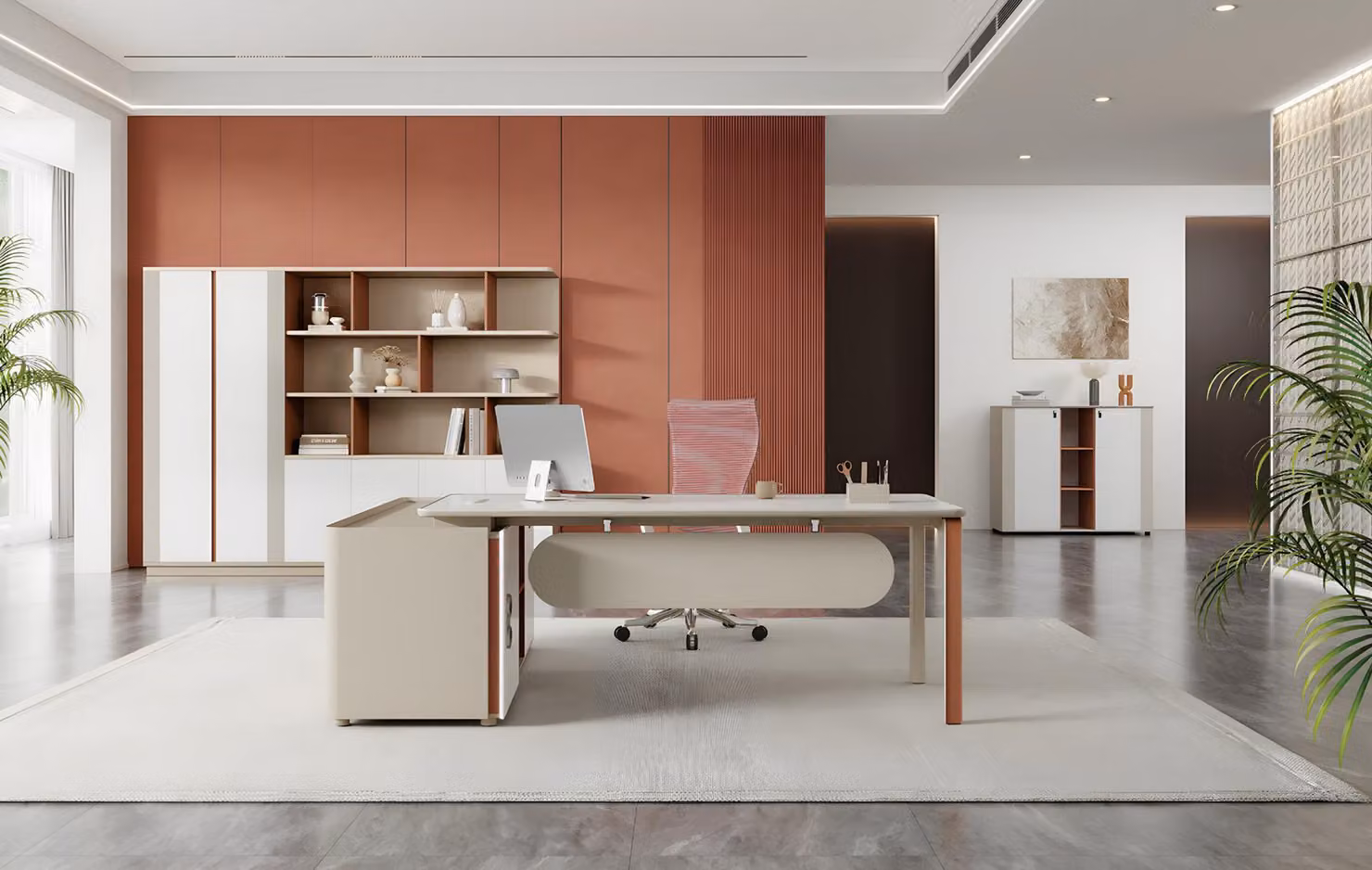Moderne Schreibtische Komplette Büro Einrichtung Tisch + Aktenschrank Desk 2tlg