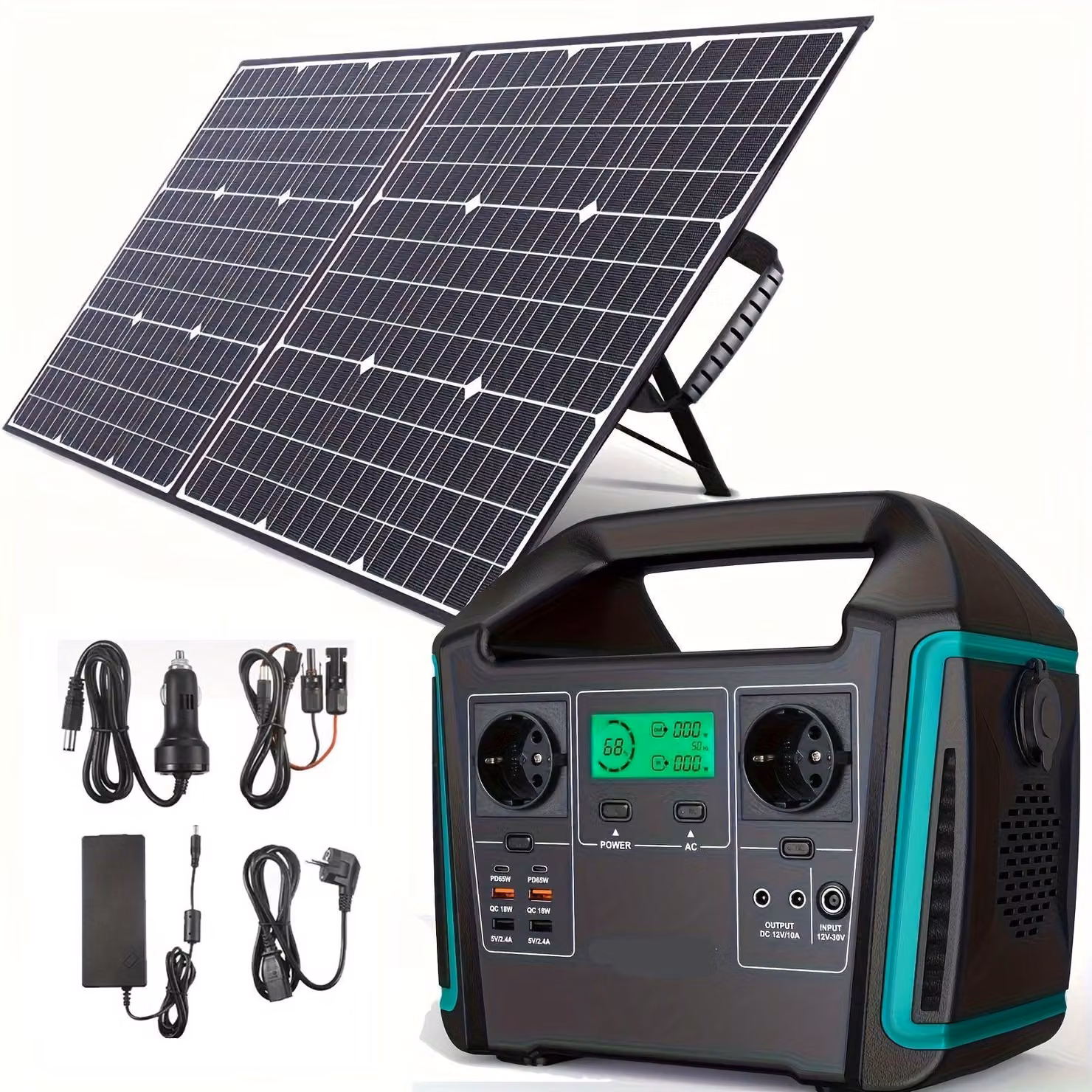 Centralina portatile di alimentazione – Batteria mobile – Generatore per campeggio – Energia solare – Potenza di uscita: 1000W