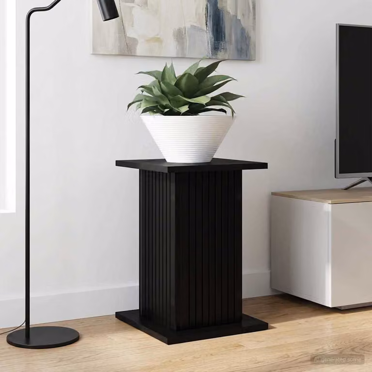 Set di 2 supporti per piante vidaXL in legno MDF nero opaco L/P/H: 30,5 x 30 x 43 cm