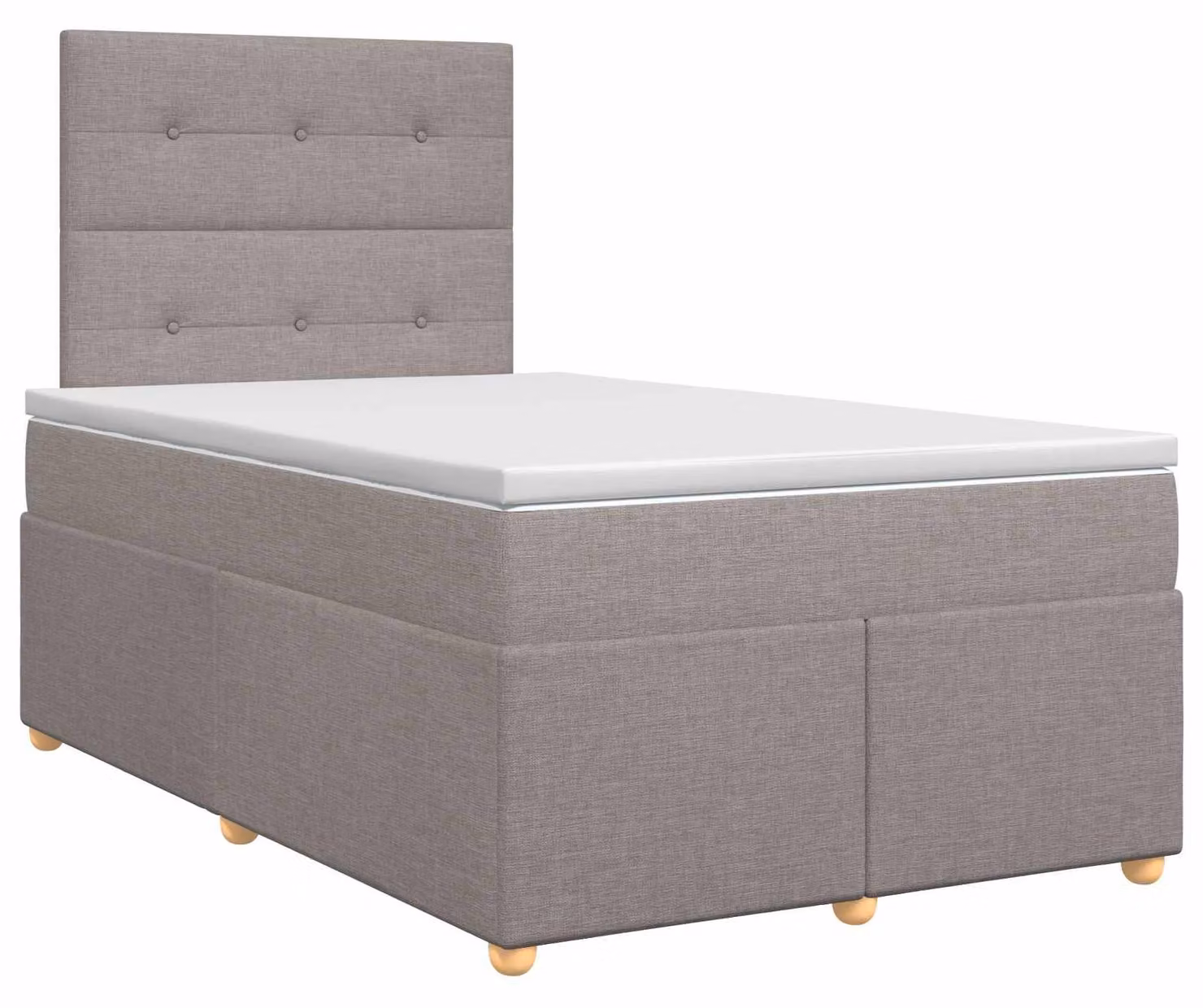 Letto a molle con materasso Taupe 120 x 200 cm in tessuto