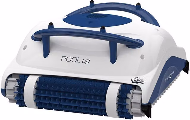 Robot pulitore per piscina Dolphin POOL UP di Maytronics, bianco, per piscine interrate e fuori terra