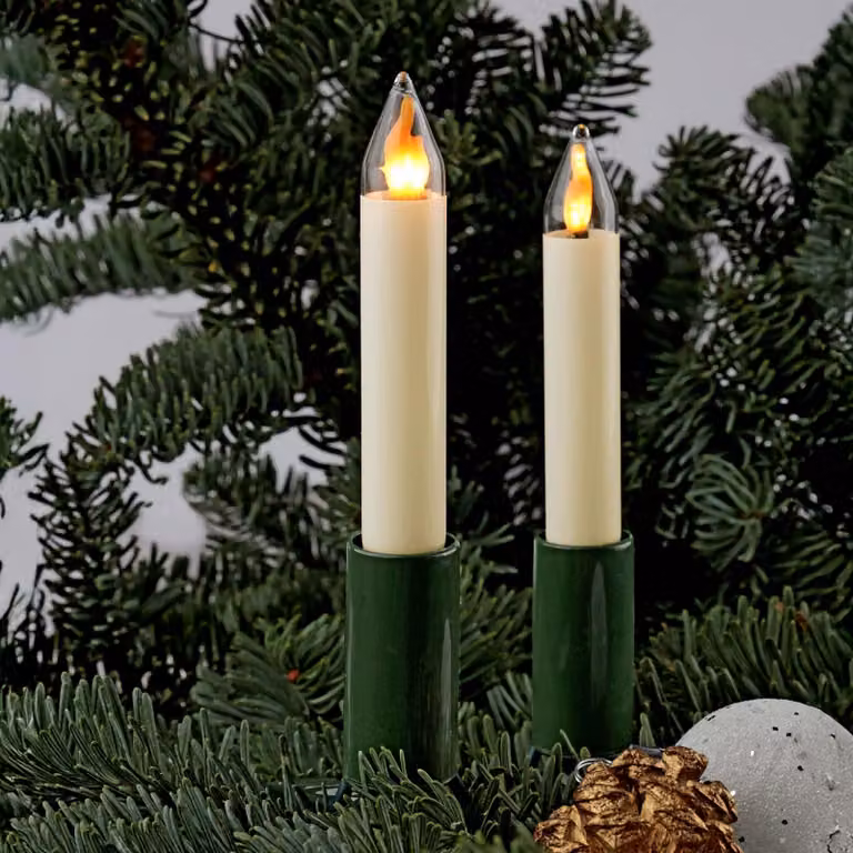 Catena luminosa a LED con effetto fiamma, 30 lampadine, 20,3 metri, luce bianco caldo, per interni