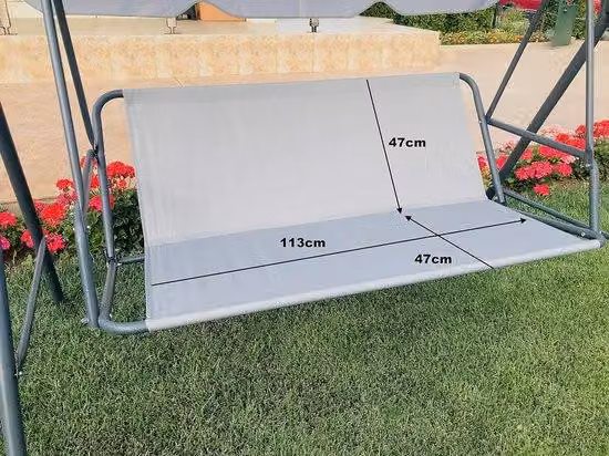 Panchina da esterno resistente alle intemperie per il giardino, 113 x 47 x 47 cm, grigia