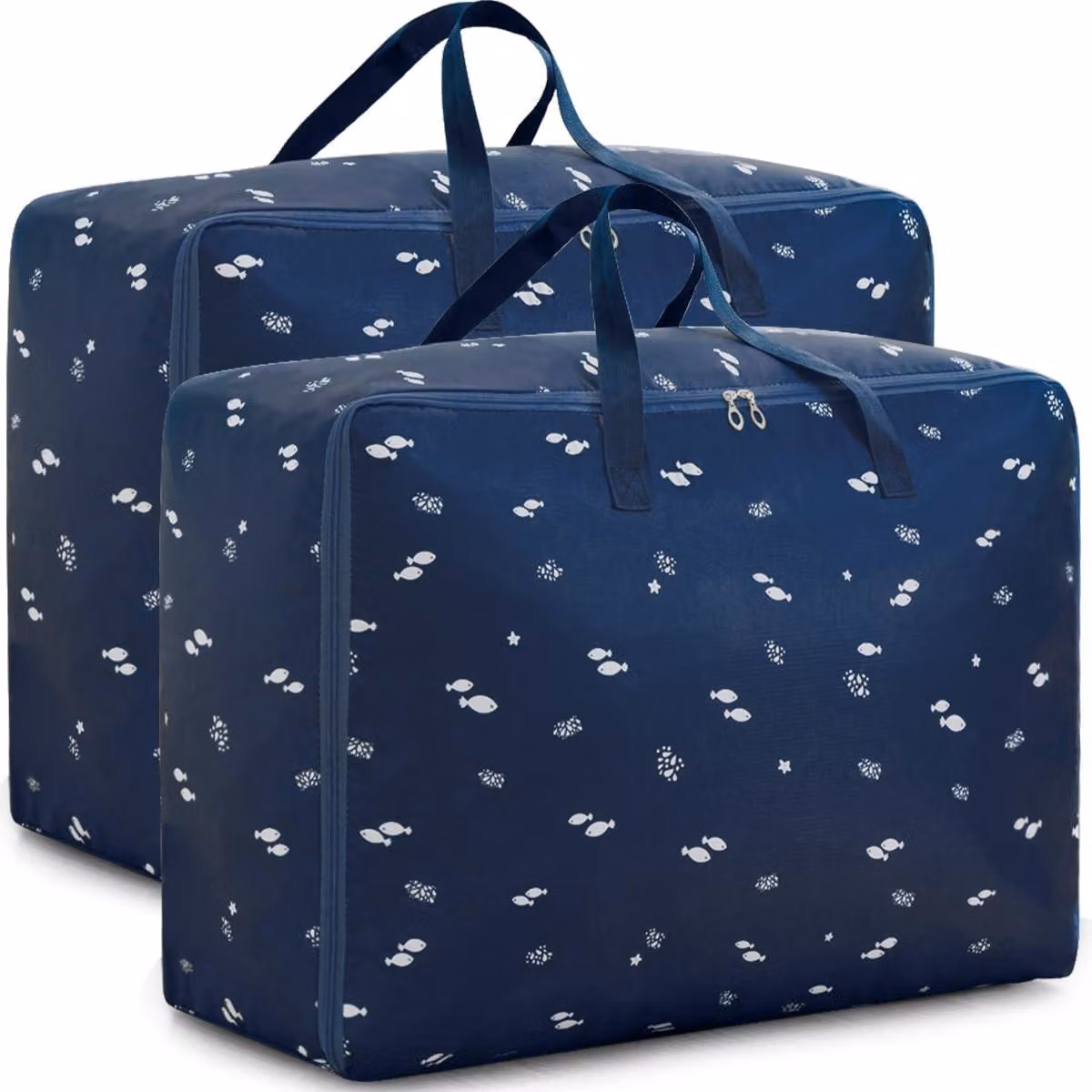 Borsa di stoccaggio da 105 litri - 2 pezzi - Impermeabile - Tessuto resistente - Chiusura a zip - Salvaspazio - 70 x 50 x 30 cm - Sacca per il trasporto
