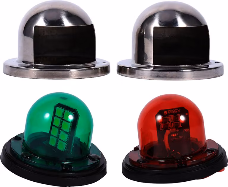 Luce LED, luce di navigazione forma rotonda rosso verde 12 V yacht luce per barca a vapore