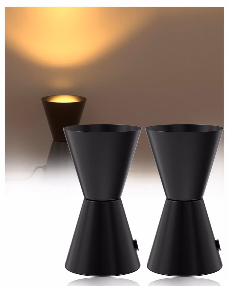 Lampada da terra a LED, 6W, 600 lumen, 3000K (luce calda), alluminio, attacco E14, con interruttore a pedale, set da 2