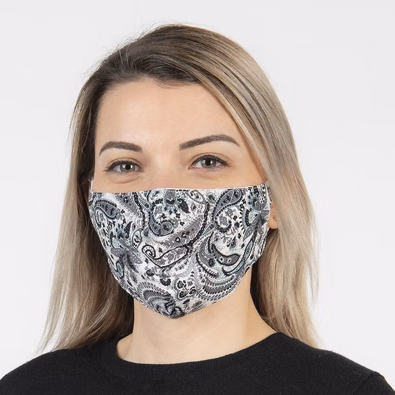 Maschera lavabile Clayre & Eef 13x26 cm Cotone grigio