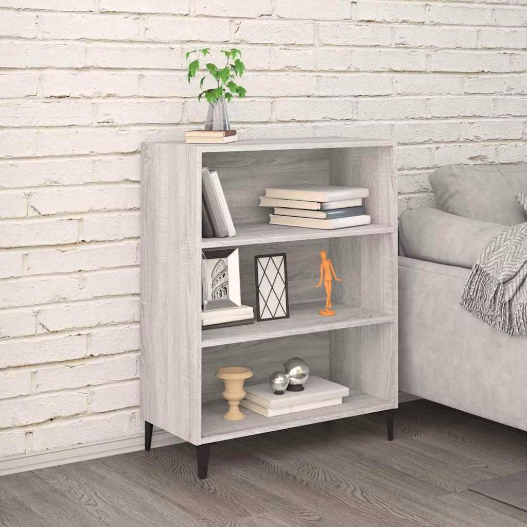Credenza a parete vidaXL in legno multistrato e MDF, Grigio Sonoma, L: 69,5 cm, P: 32,5 cm, H: 90 cm