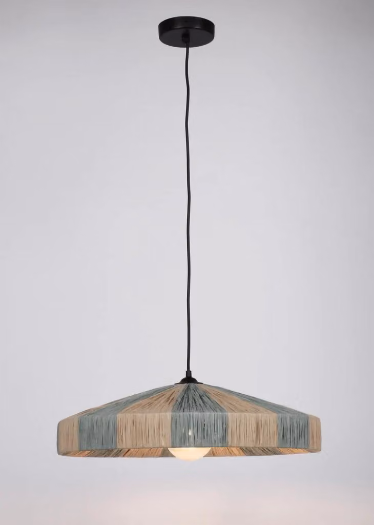 Lampadario a sospensione Bizzotto in rattan e metallo, colore beige, L: 50 cm, H: 123 cm, con attacco E27 e tecnologia LED – 2
