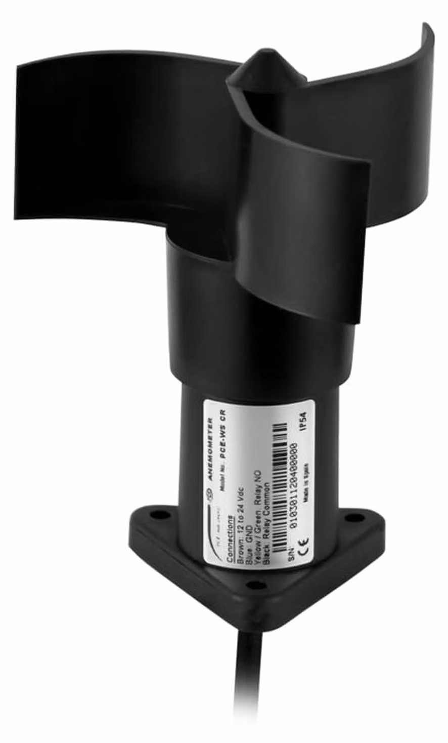 PCE Instruments PCE-WS CR, Strumento meteorologico, Anemometro, 0 - 50 m/s, m/s, km/h, precisione del 3%, display LCD