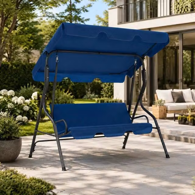 Hollywood Swing Set, Dark Blue, 170x110x153 Cm, Fabric