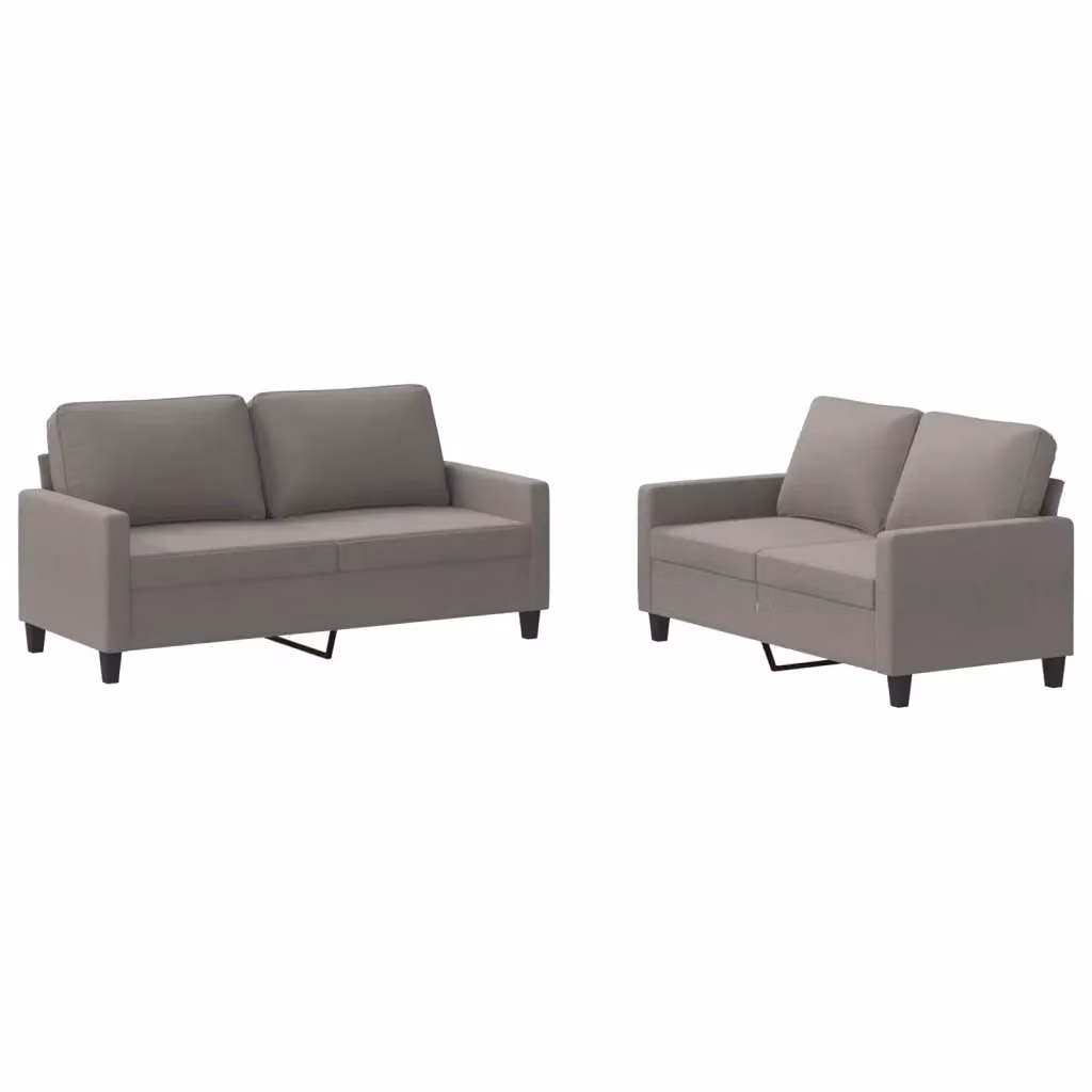 Set di 2 divani moderni vidaXL in tessuto beige e grigio con cuscini inclusi – 2