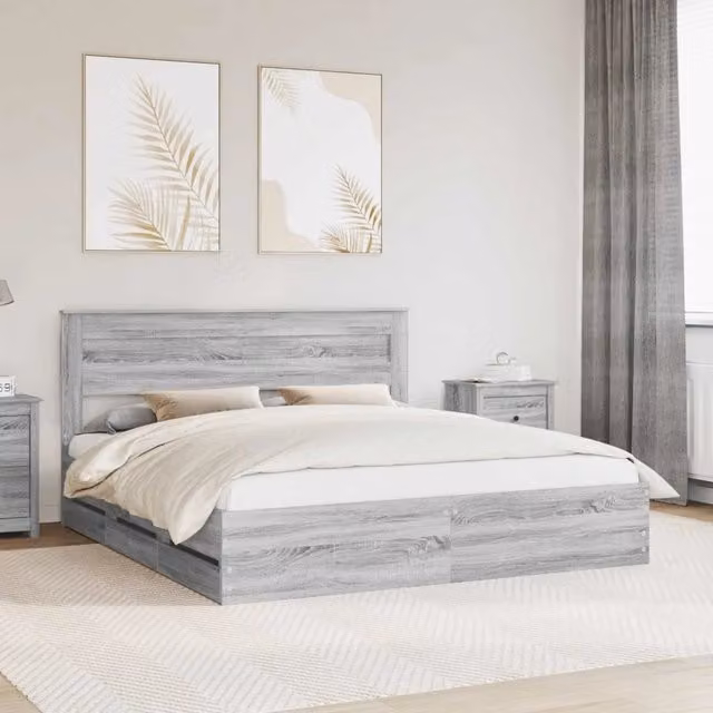Struttura del letto con cassetto Grigio Sonoma 180 x 200 cm 3409832