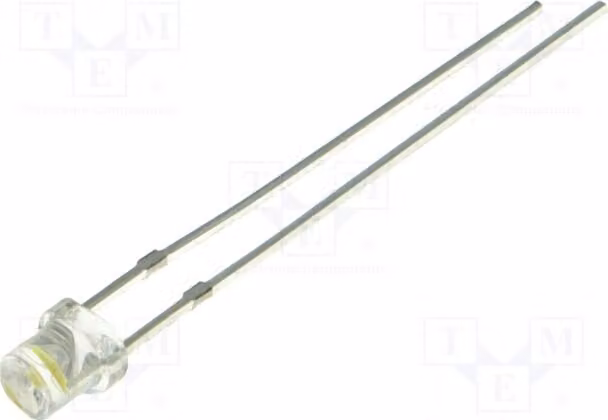 2 LED, angolo di emissione 120°, intensità luminosa 500÷750 mcd, 3 mm, luce calda: diodi LED concavi OSM5DK33C1A, tecnologia Through-Hole (THT), 3 mm