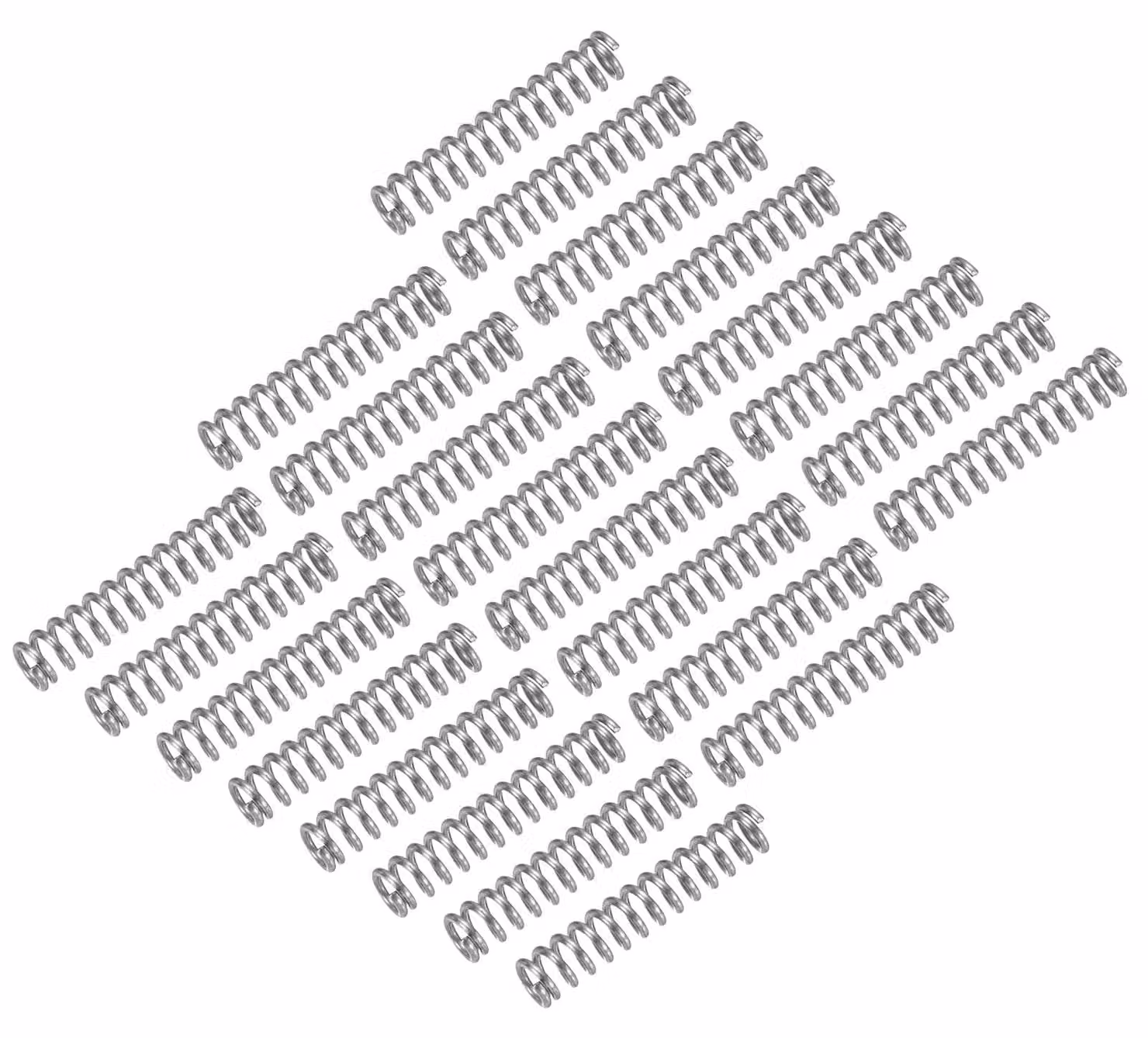 Molle a compression, 25 pezzi, 6x30 mm, acciaio inossidabile 304, colore argento