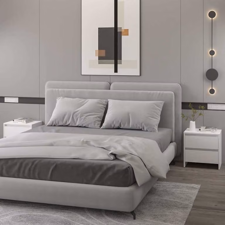 Comodino moderno vidaXL in legno ingegnerizzato bianco L 45 cm x P 34,5 cm x H 44,5 cm
