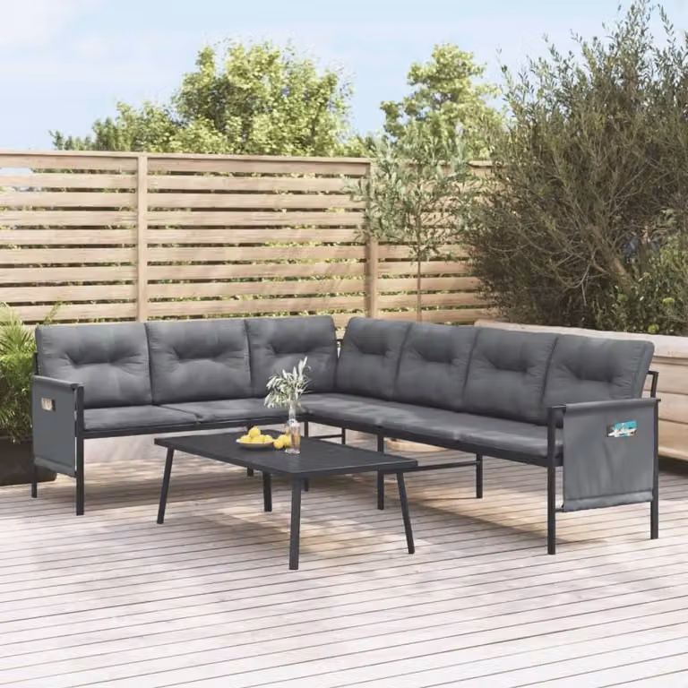 Maison Exclusive - Set da giardino a 2 pezzi in acciaio antracite