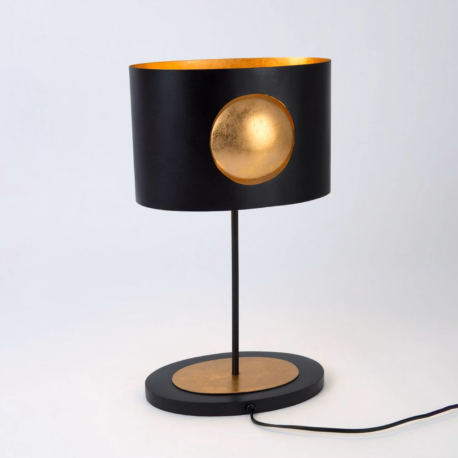Holländer Lampada da tavolo AURORA OVAL, Nero, Soggiorno / Sala da pranzo, Metallo, Moderno, Lampada da tavolo