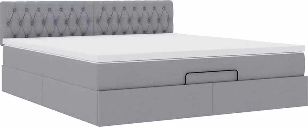 Struttura Letto Pouf con Materasso 180x200 cm in Tessuto