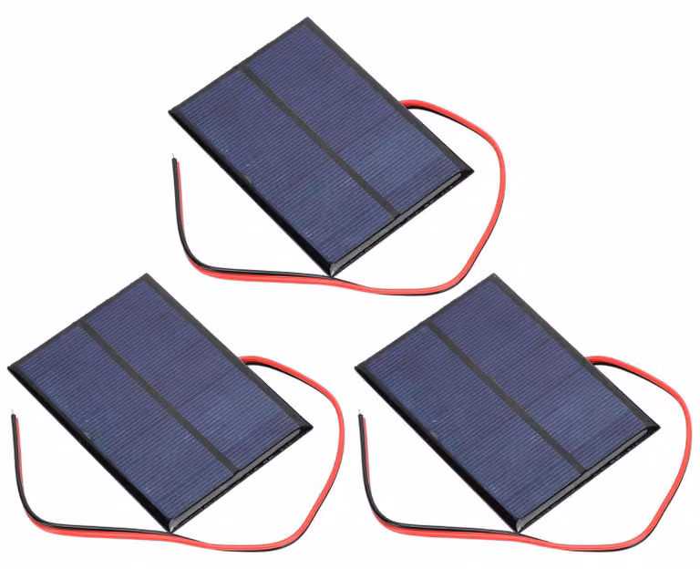 Mini pannelli solari, confezione da 3, a base di polisilicio, 5 V, 1 W