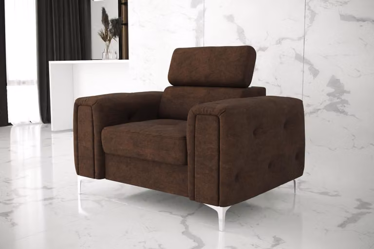 Sofa Stoff Couchen Polster Textil Chesterfield Sessel Fernseh Couch 1 Sitzer