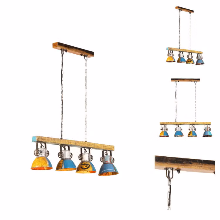 vidaXL Plafoniera in stile industriale 25 W Multicolore 111 cm E27 - Lampade
