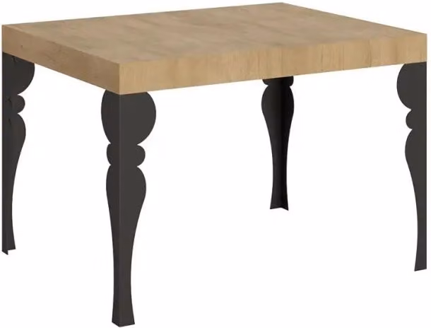 Tavolo allungabile 120/204x80 cm Paxon colore quercia natura gambe antracite