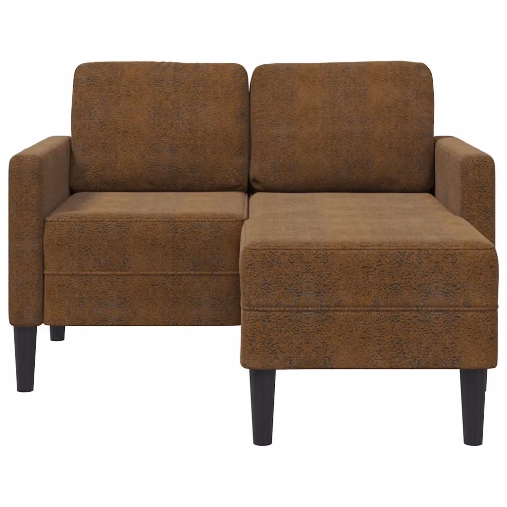Divano 2 Posti con Chaise Longue a L vidaXL in Similpelle Marrone Moderno L/P/H: 125 x 118 x 85 cm – 2